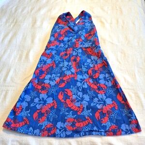 Corky's Kids girls size 7 lobster & flower printed dress, adjustable straps EUC